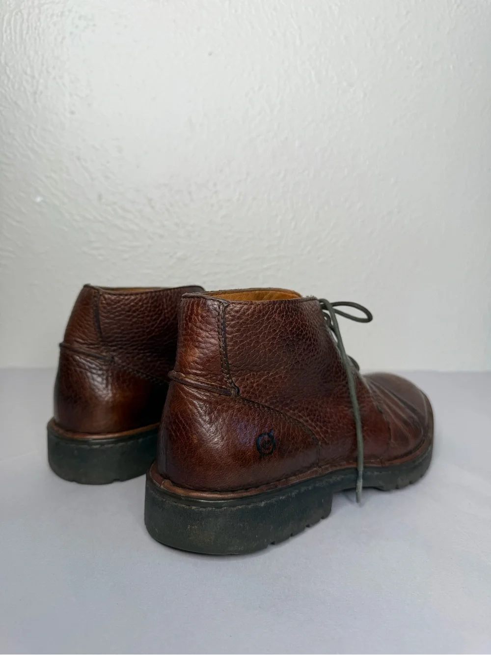 Born men brown leather lace up ankle boots